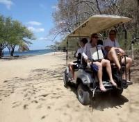 Chauffeured transportation in an electric golf cart 