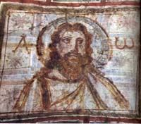 Bearded Christ, from catacombs of Commodilla