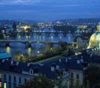 The Vltava river at dusk