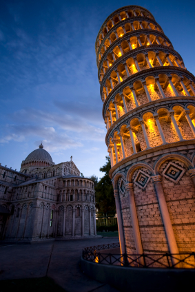 Tower of Pisa with Duomo background