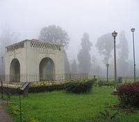 Raja's Seat on a foggy morning in Madikeri