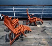 Chairs on the deck of a cruise ship, Adriatic Sea