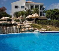 One of on site pools with waterfall