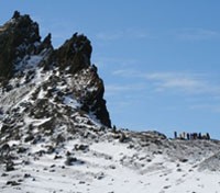 Tourists on Antarctic Volcano
