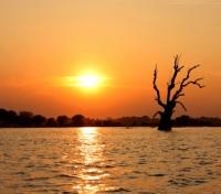 Sunset over the Ayeyarwaddy River