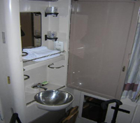 Bathroom onboard Abela Train