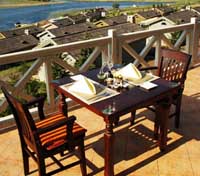 Feathers restaurant terrace, Delta Nature Resort.