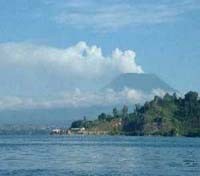 Lake Kivu, Mount Nyiragongo in the background