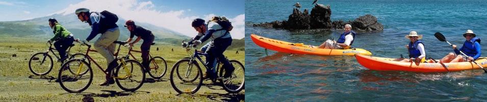 Biking and kayaking