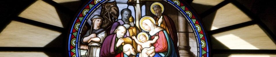 Stained Glass Nativity Scene