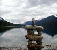 Canada BC Bowron Lakes Inuksuk Sculpture