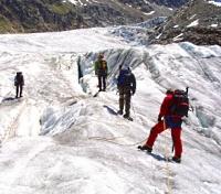 Walking on a glacier Walking on a glacier